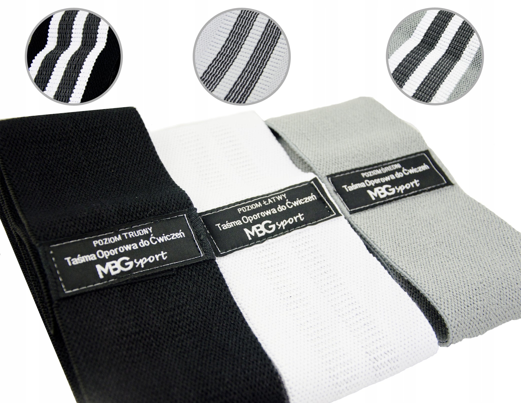 SET OF 3 RESISTANCE RUBBER BANDS MATERIAL FOR EXERCISE Brand MBGsport