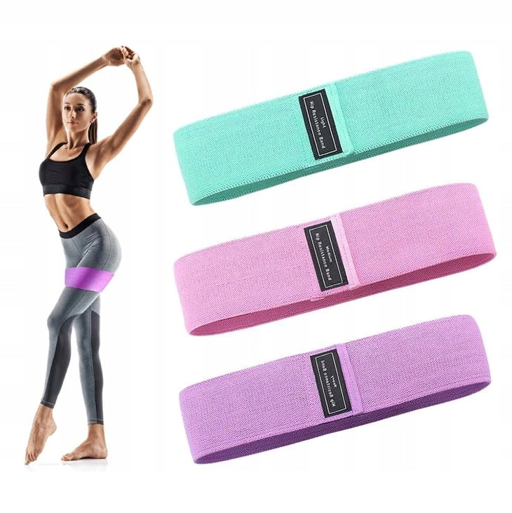 SET OF 3 RESISTANCE RUBBER EXERCISE RUBBER MATERIAL STRONG FITNESS BANDS Length 82 cm
