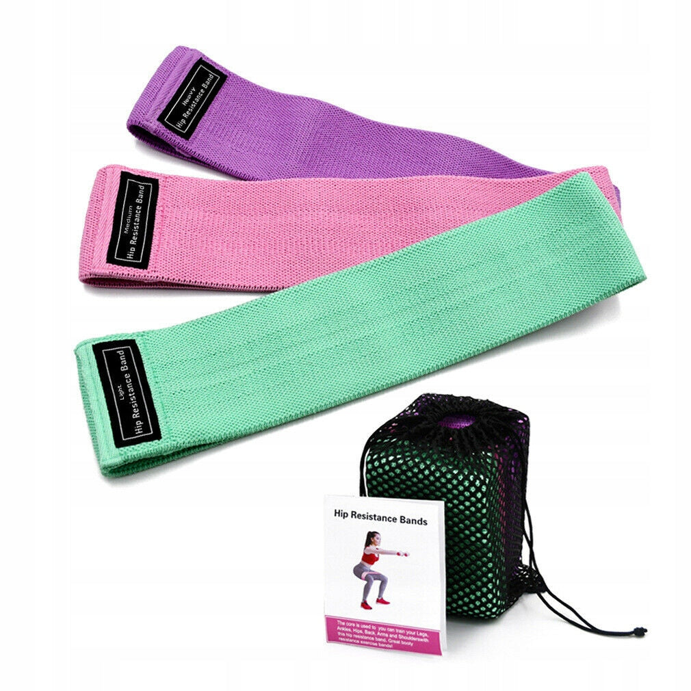 SET OF 3 RESISTANCE RUBBER EXERCISE RUBBER MATERIAL STRONG FITNESS BANDS Packaging status original