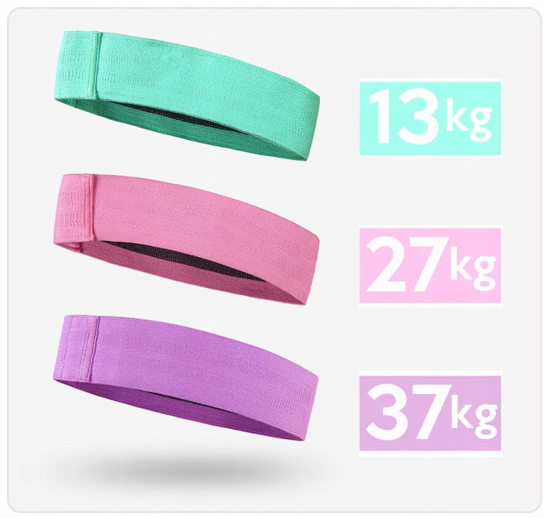 SET OF 3 RESISTANCE RUBBER EXERCISE RUBBER MATERIAL STRONG FITNESS BANDS Width 82 mm