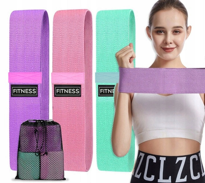 SET OF 3 RESISTANCE RUBBER MATERIAL BANDS FOR EXERCISE Brand Nela-Styl