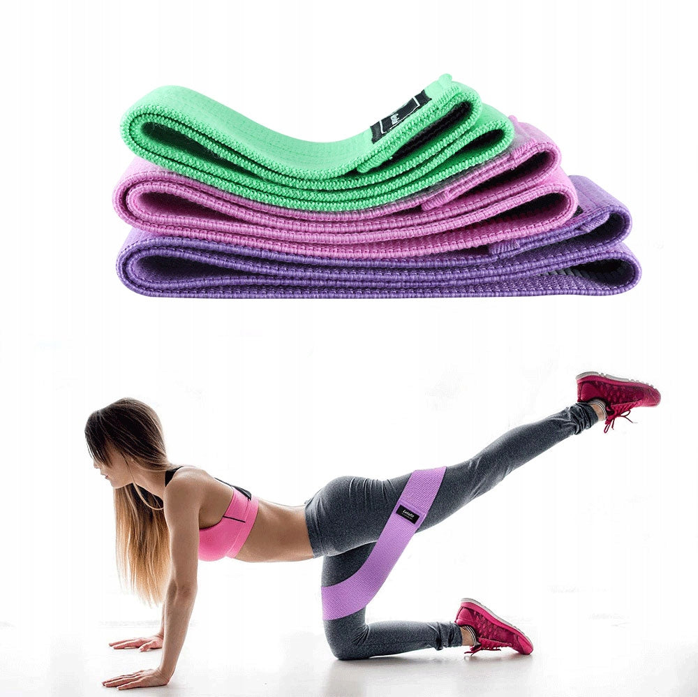 SET OF 3 RESISTANCE RUBBER MATERIAL BANDS FOR EXERCISE Color black