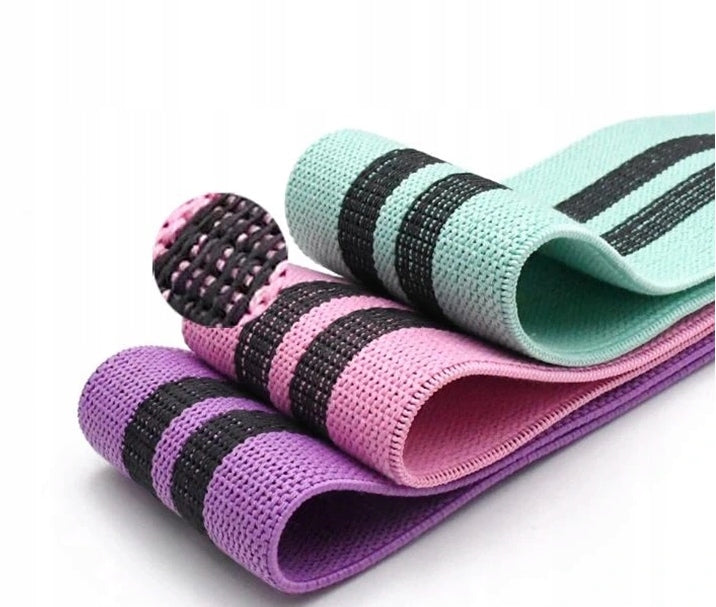 SET OF 3 RESISTANCE RUBBER MATERIAL BANDS FOR EXERCISE Color multicolor