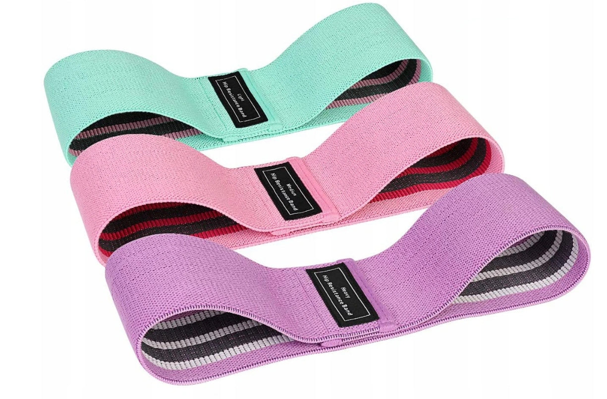 SET OF 3 RESISTANCE RUBBER MATERIAL BANDS FOR EXERCISE Number of pieces in the set 3