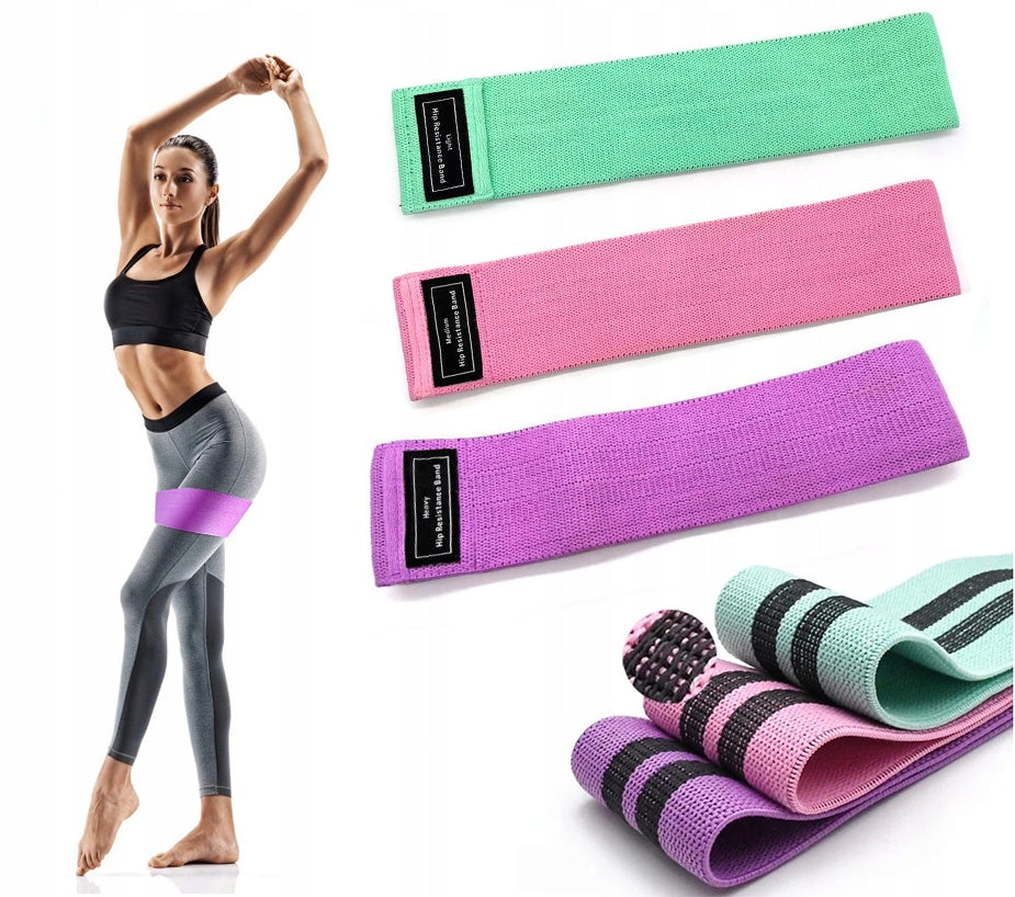 SET OF 3 RESISTANCE RUBBER MATERIAL BANDS FOR EXERCISE