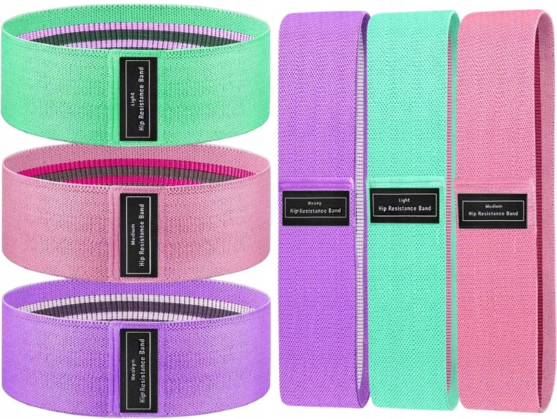 SET OF 3 RESISTANCE RUBBER MATERIAL BANDS FOR EXERCISE