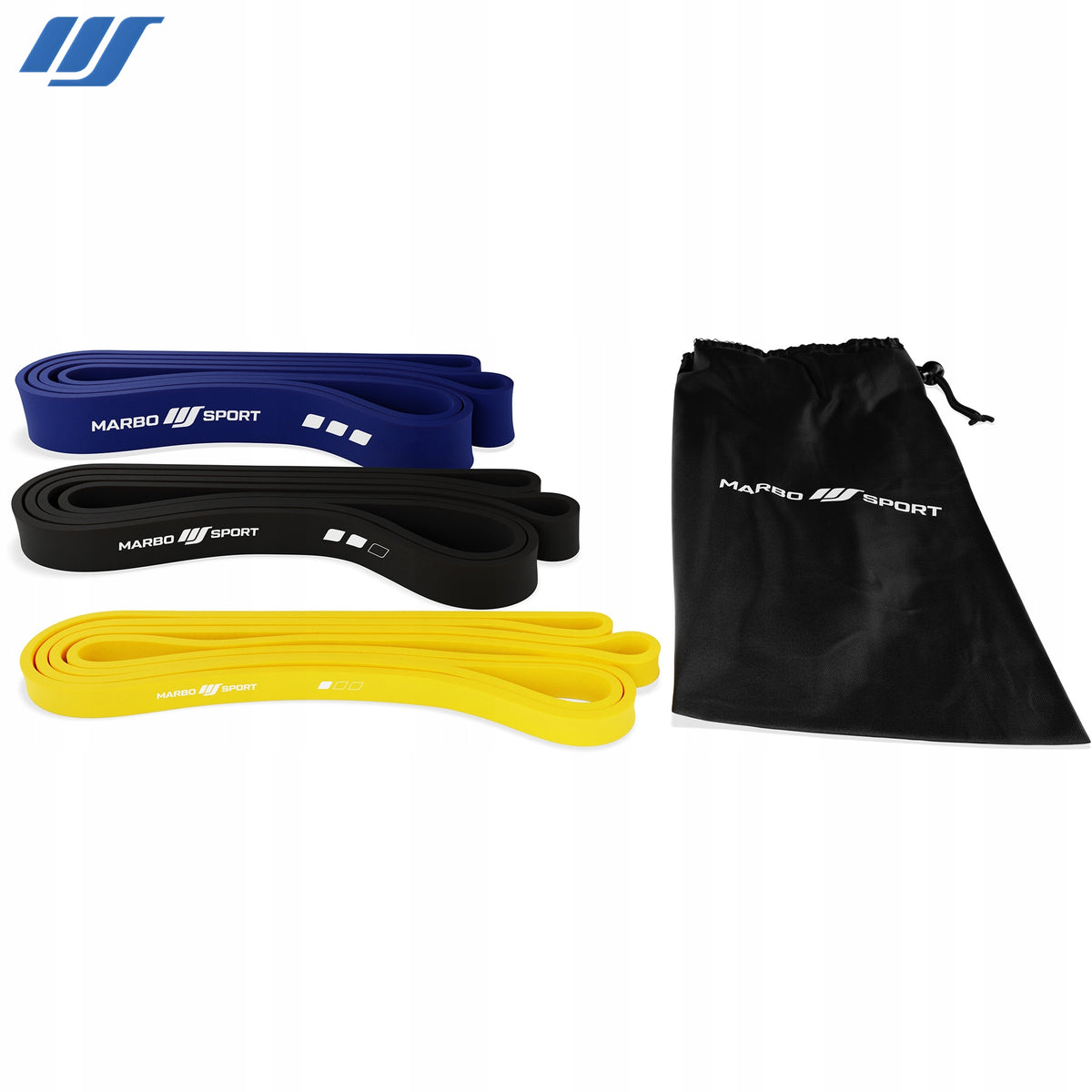 SET OF 3 RESISTANCE RUBBERS 2080 MM +ETUI - Marbo Sport Packaging status original