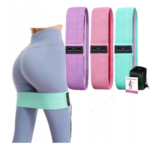 SET OF 3 RESISTANCE RUBBERS MATERIAL BANDS FOR EXERCISE Brand HSBB