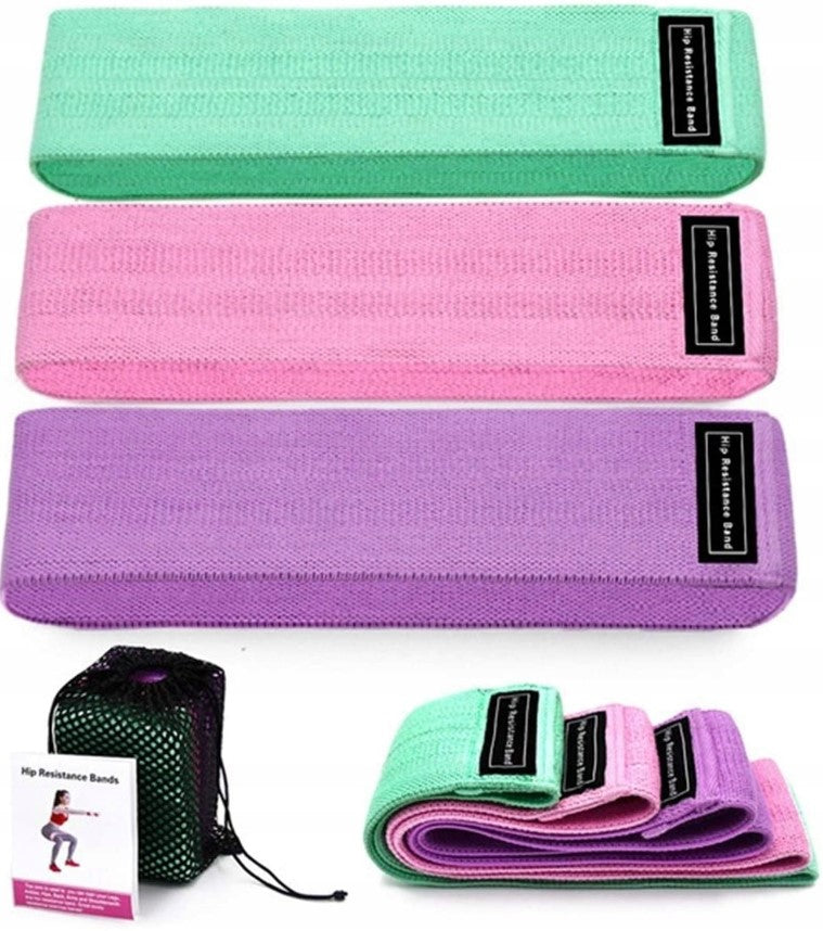 SET OF 3 RESISTANCE RUBBERS MATERIAL BANDS FOR EXERCISE