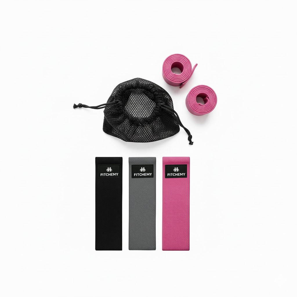 SET OF 3 RUBBER EXERCISE BANDS MATERIAL STRONG FITNESS BANDS HIP MINI BAND Length 74 cm