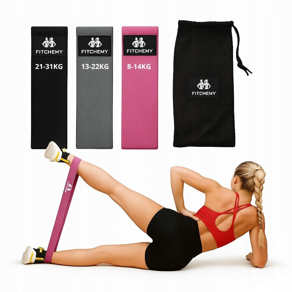 SET OF 3 RUBBER EXERCISE BANDS MATERIAL STRONG FITNESS BANDS HIP MINI BAND