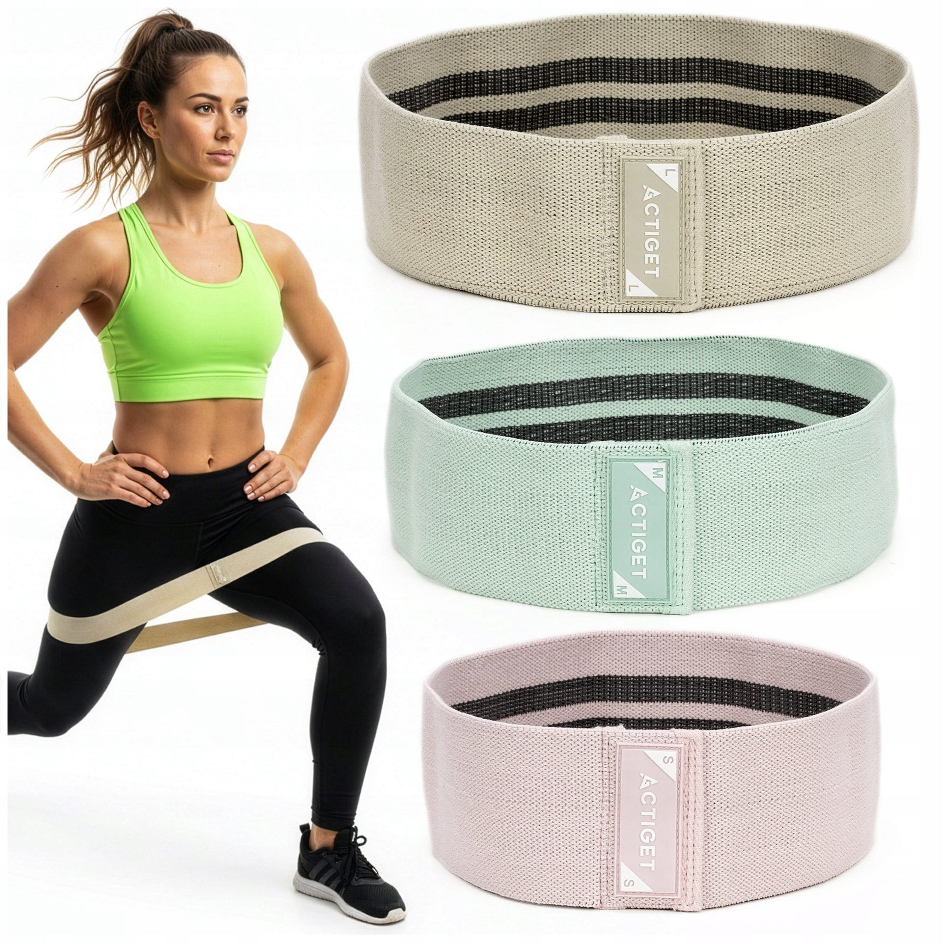 SET OF 3 RUBBER EXERCISE BANDS TRAINING RESISTANCE RUBBER REHABILITATION FITNESS