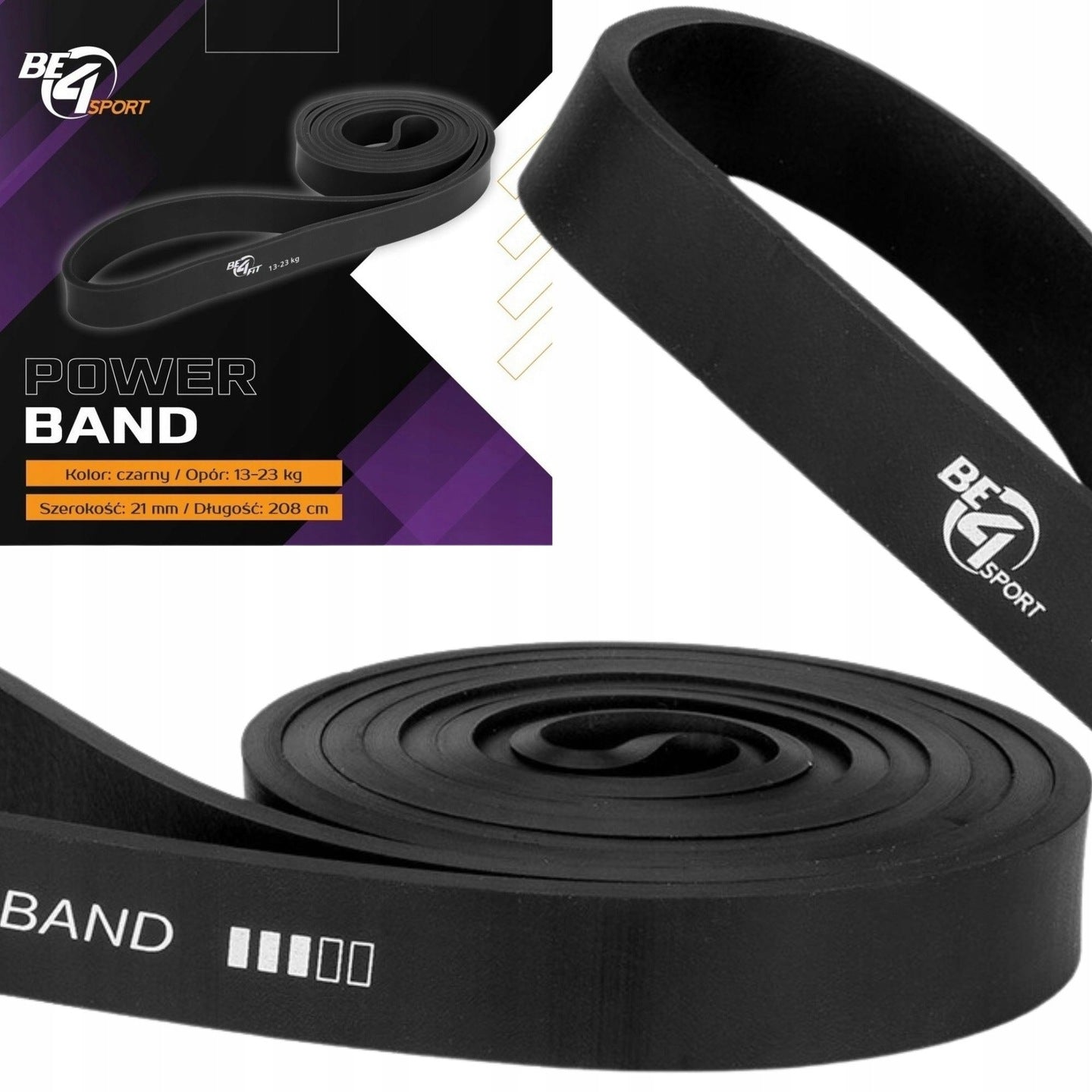 SET OF 3 RUBBER POWER BAND + RESISTANCE RUBBER HOLDER FOR PULL-UP RESISTANCE 2-23 kg Color multicolor