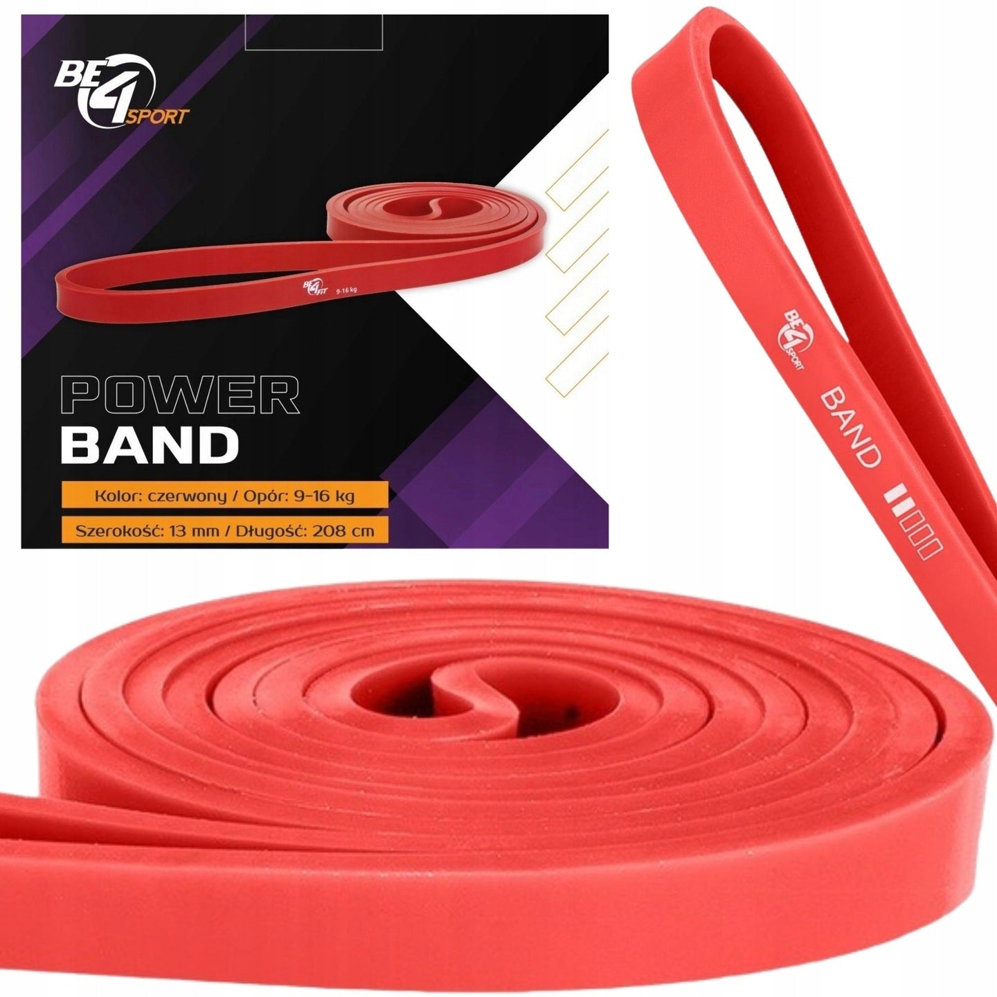 SET OF 3 RUBBER POWER BAND + RESISTANCE RUBBER HOLDER FOR PULL-UP RESISTANCE 2-23 kg Length 208 cm