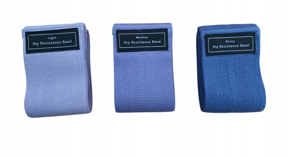 SET OF 3 RUBBER RESISTANCE EXERCISE MATERIAL TAPES LIGHT STRONG VERY STRONG Color multicolor