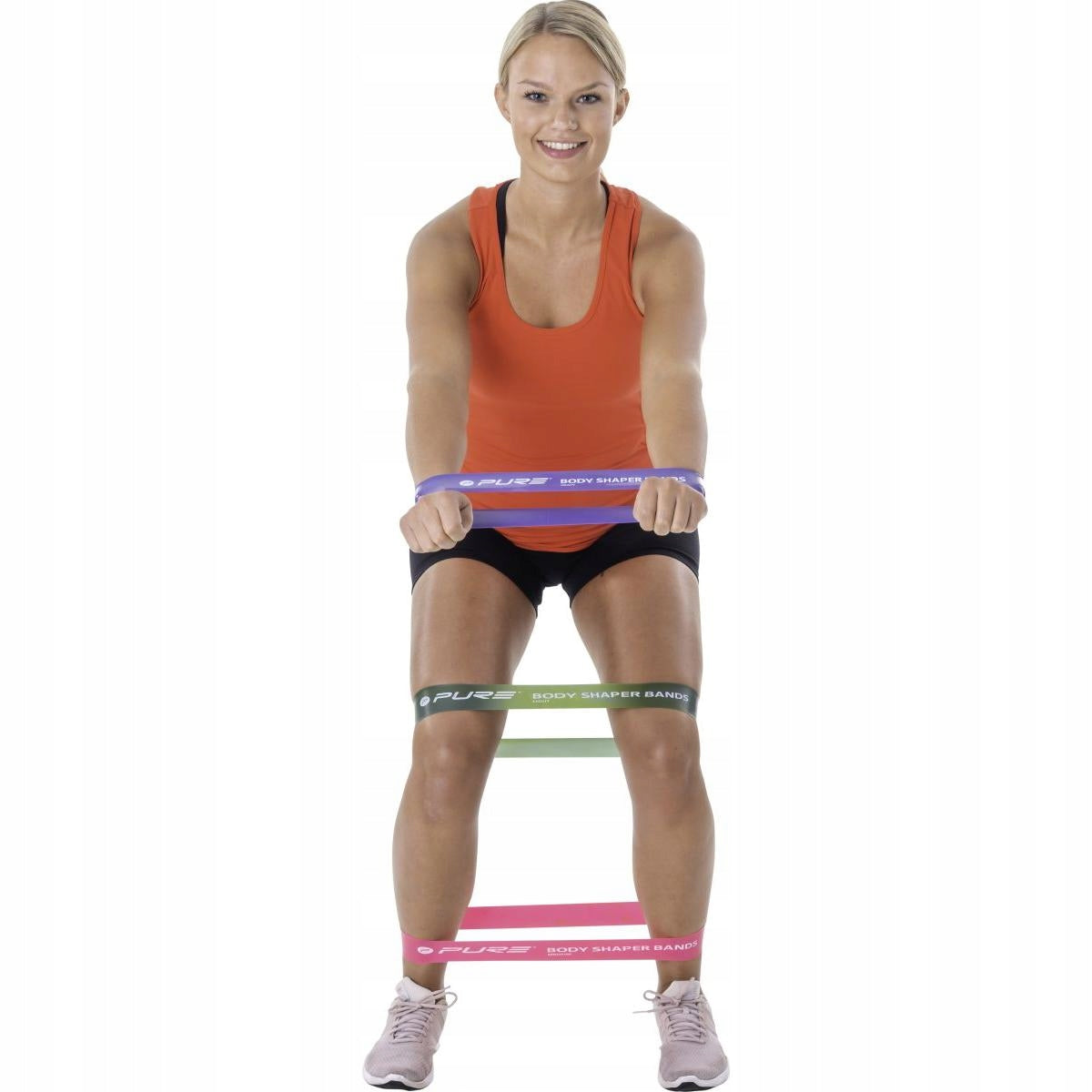 SET OF 3 RUBBER STRAPS MINI BAND EXERCISE TAPE FITNESS REHABILITATION PURE Model P2I800100