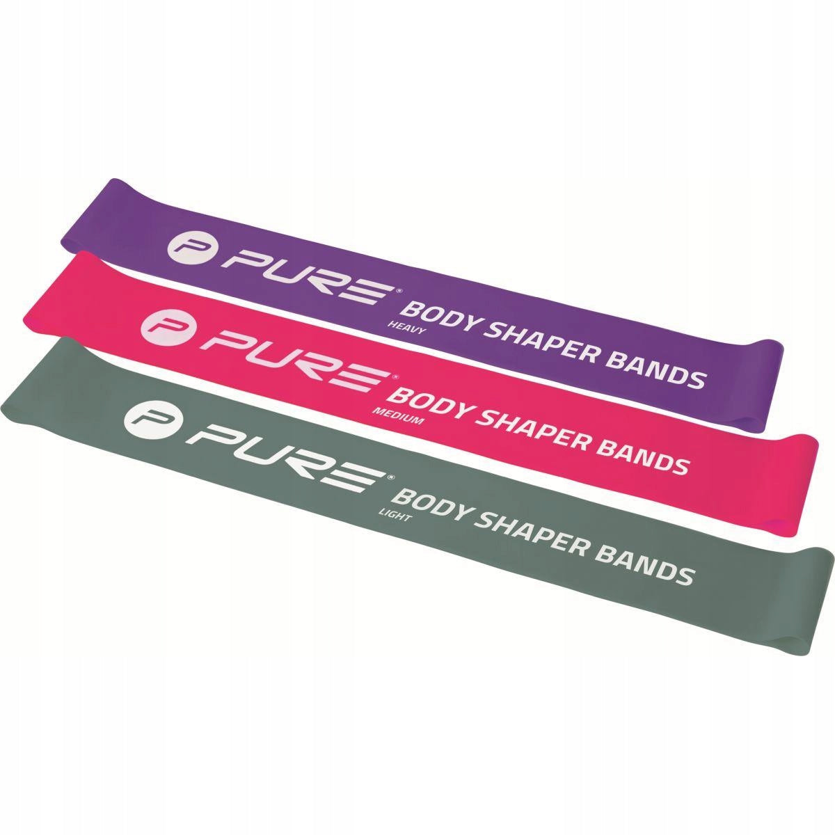 SET OF 3 RUBBER STRAPS MINI BAND EXERCISE TAPE FITNESS REHABILITATION PURE