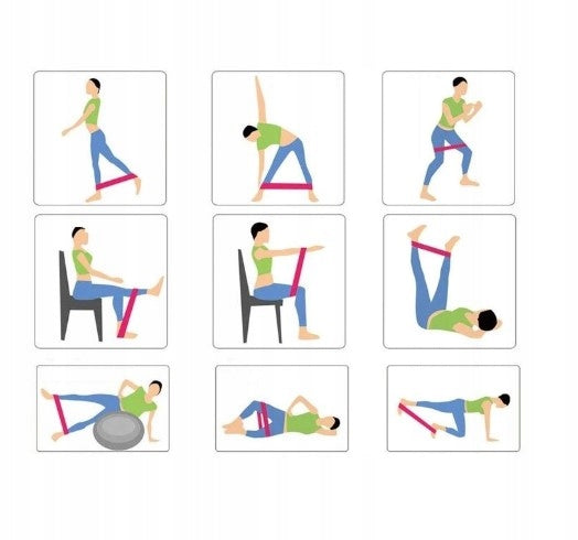 SET OF 3 RUBBERS FOR BAND EXERCISES Brand FlexiFit