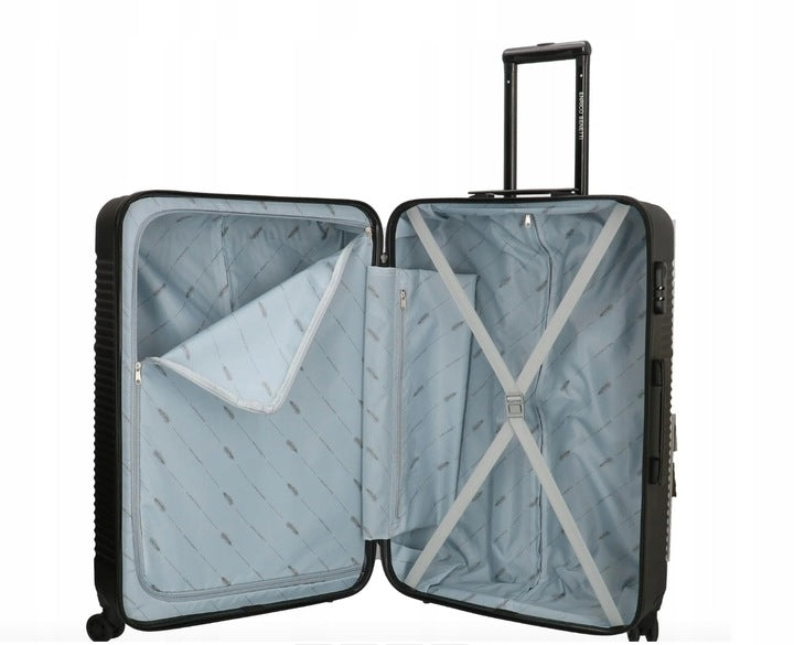 SET OF 3 TRAVEL SUITCASES PP LARGE MEDIUM CABIN LIGHT 4 WHEELS 360° Height 76 cm