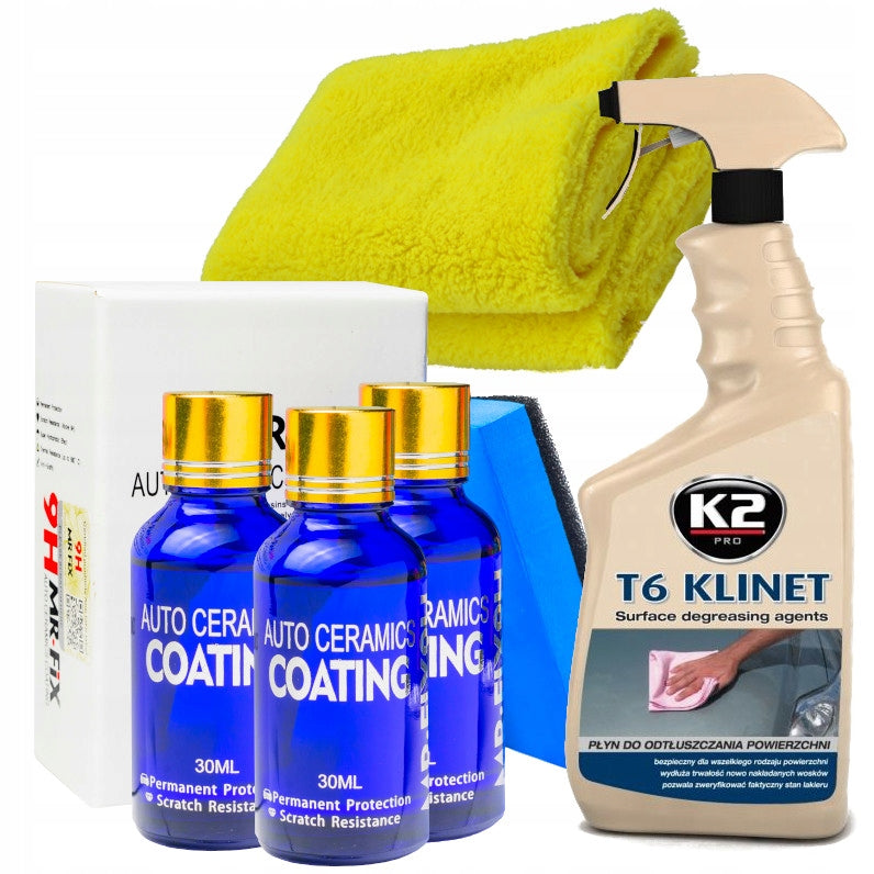 SET OF 3 x CERAMIC COATING 9H MR FIX + K2 T6 KLINET IPA DEGREASER