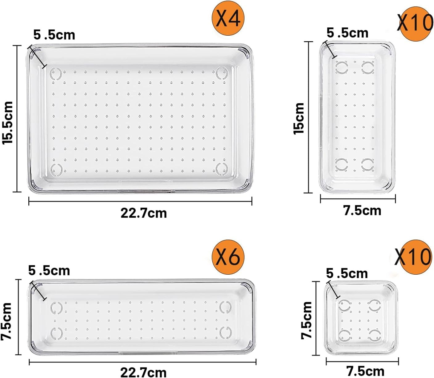 SET OF 30 TRANSPARENT DRAWERS ORGANIZER COSMETICS BATHROOM Brand no brand