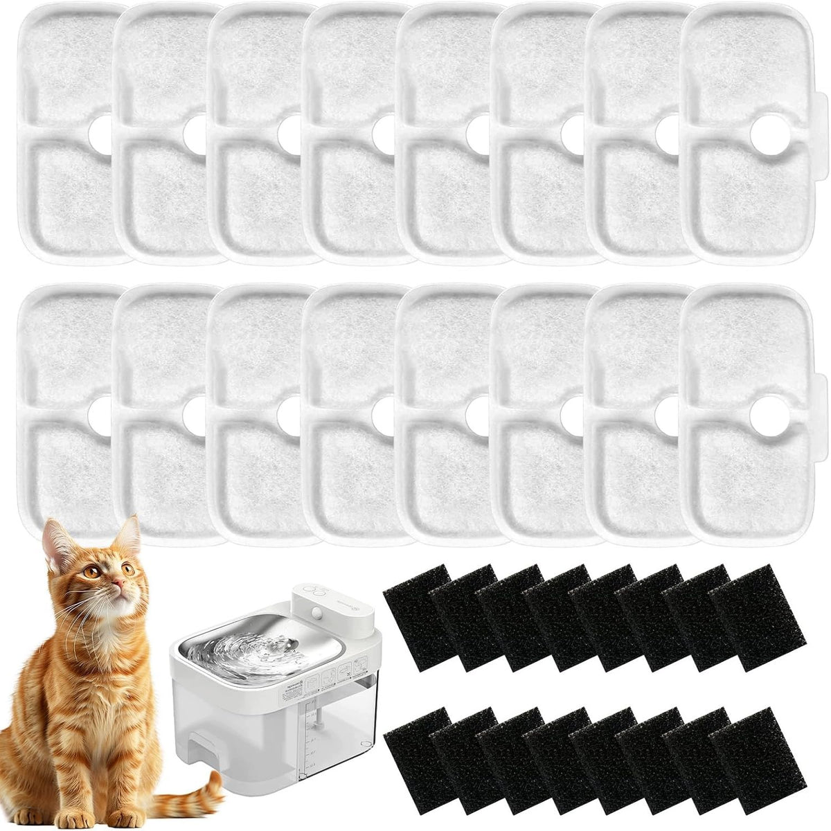 SET OF 32 CAT FILTERS FOR FOUNTAIN, ACTIVATED CARBON WATER FILTER Manufacturer code 0769955946046