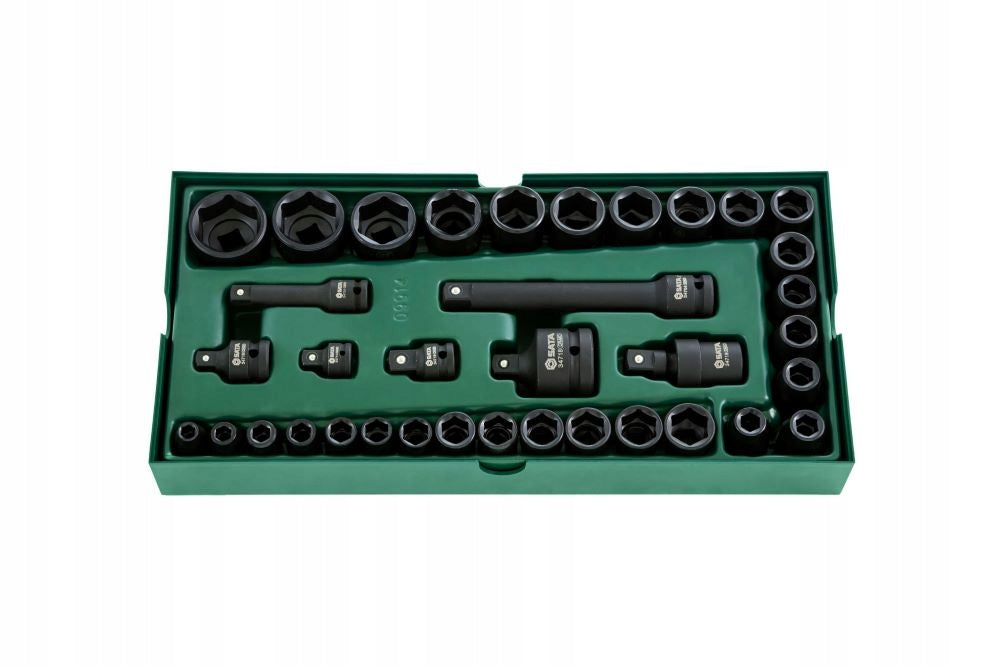 SET OF 36 IMPACT SOCKET WRENCHES 3/8” 1/2" METER SATA