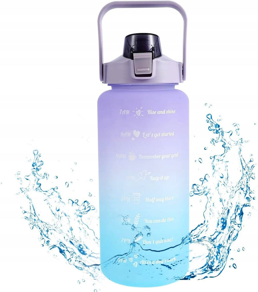 SET OF 3PCS WATER BOTTLE WITH MEASURING CUP FITNESS GYM 2L 750ML 300ML Manufacturer code 654