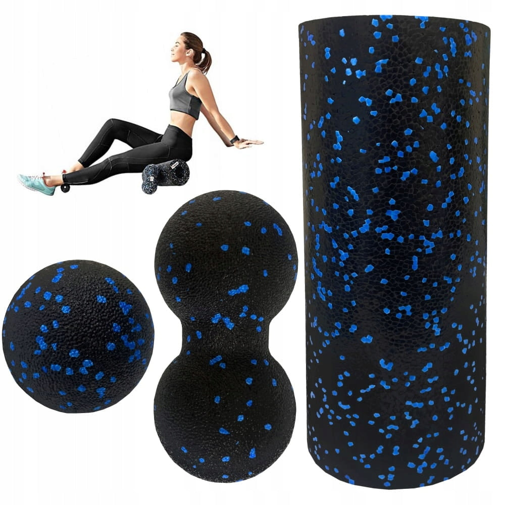 SET OF 3X ROLLER EXERCISE ROLLER DUOBALL BALL DOUBLE MASSAGE ROLLING