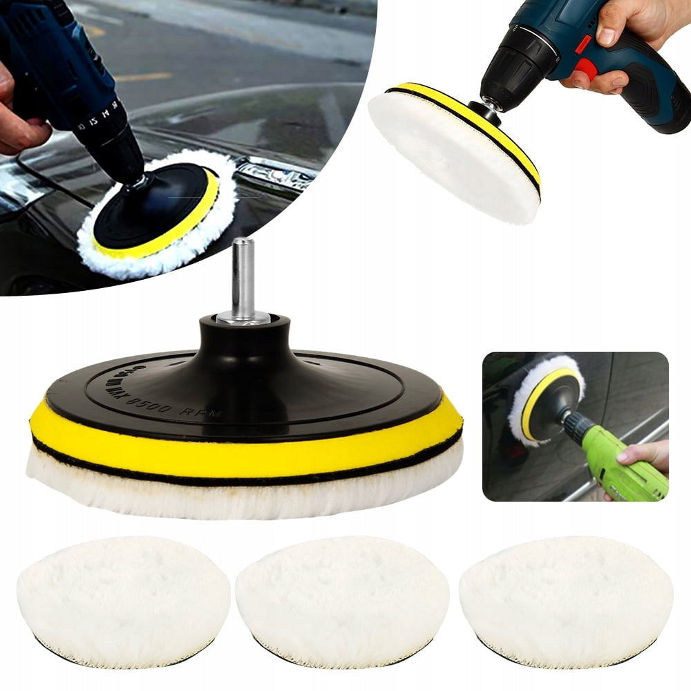 SET OF 3x FUR POLISHING PADS 125 + DISC FOR POLISHING VARNISH