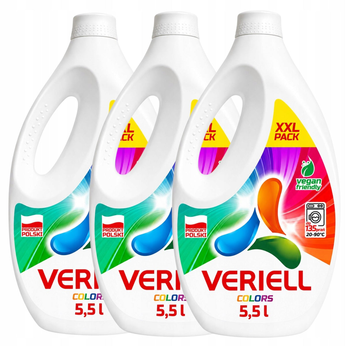 SET OF 3x WASHING GEL FOR COLORED FABRICS LIQUID VERIELL 5,5 L COLORS