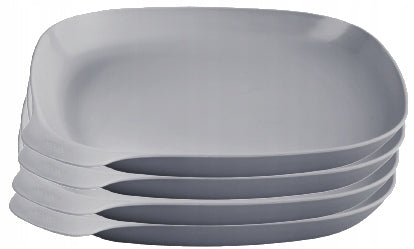SET OF 4 CAMPING PLASTIC PLATES GREY MANUFACTURER