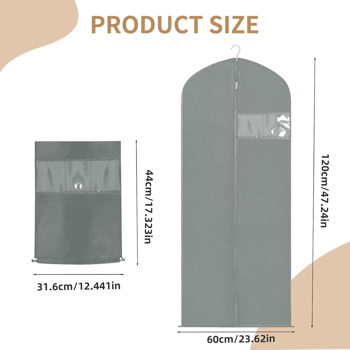 SET OF 4 COVERS FOR CLOTHES AND SHOES 58X119 CM DUSTPROOF Color transparent