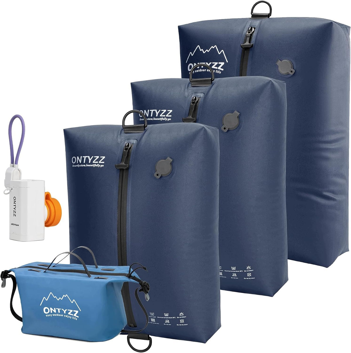 SET OF 4 CUBES ORGANIZERS FOR COMPRESSION SUITCASE TPU WATERPROOF
