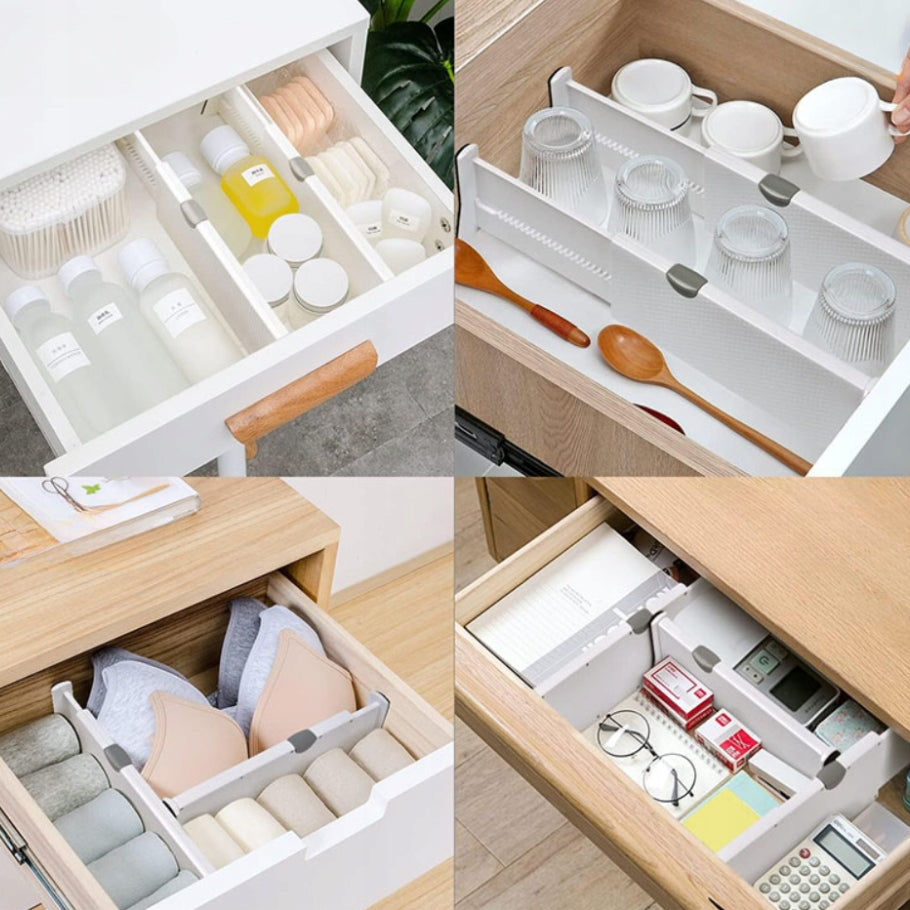 SET OF 4 DRAWER ORGANIZERS COMPARTMENT SEPARATOR WHITE GLOSS Packaging status original