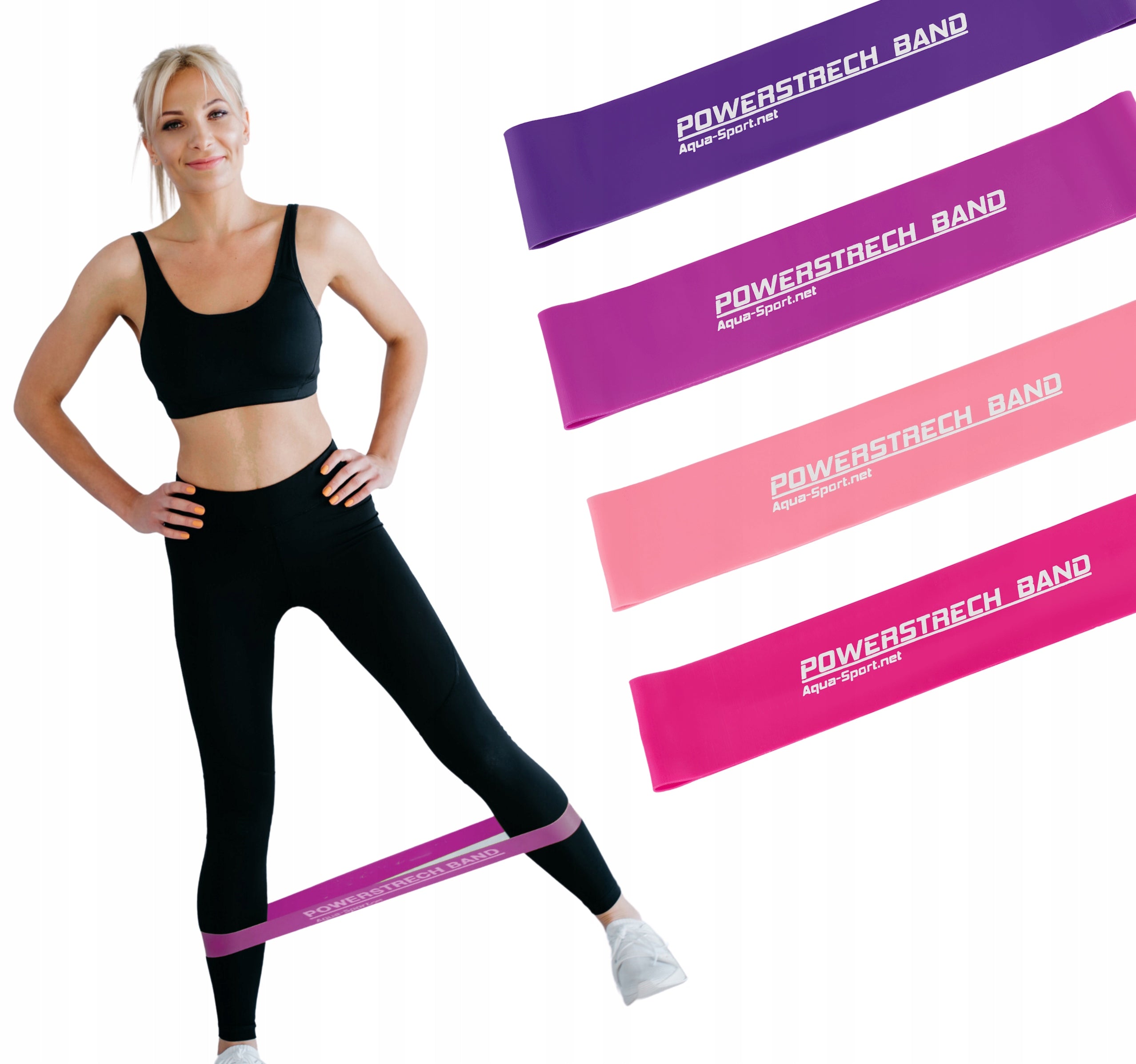 SET OF 4 EXERCISE RUBBERS MINI BAND FITNESS TAPE