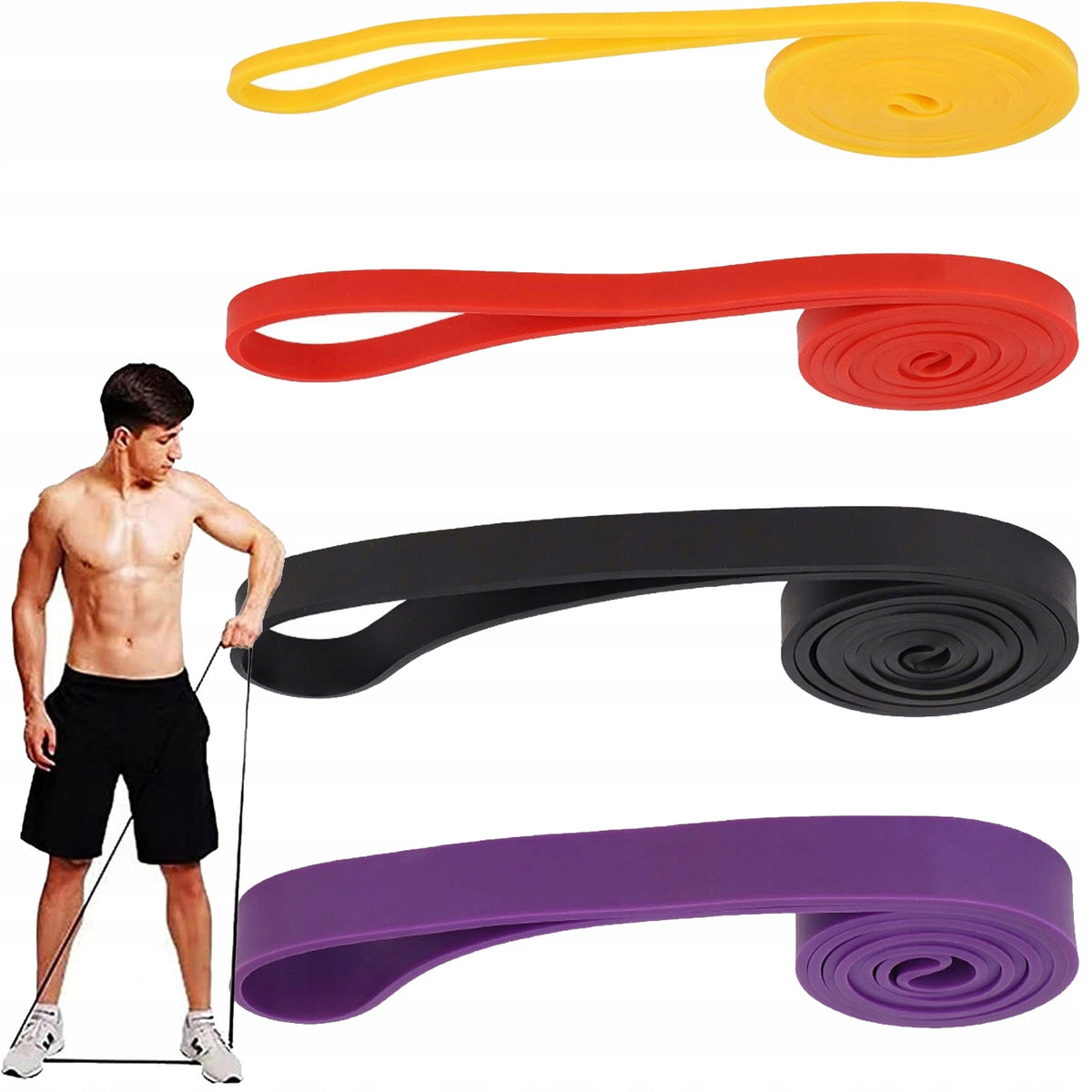 SET OF 4 EXERCISE RUBBERS fitness resistance rubberS HIGH QUALITY