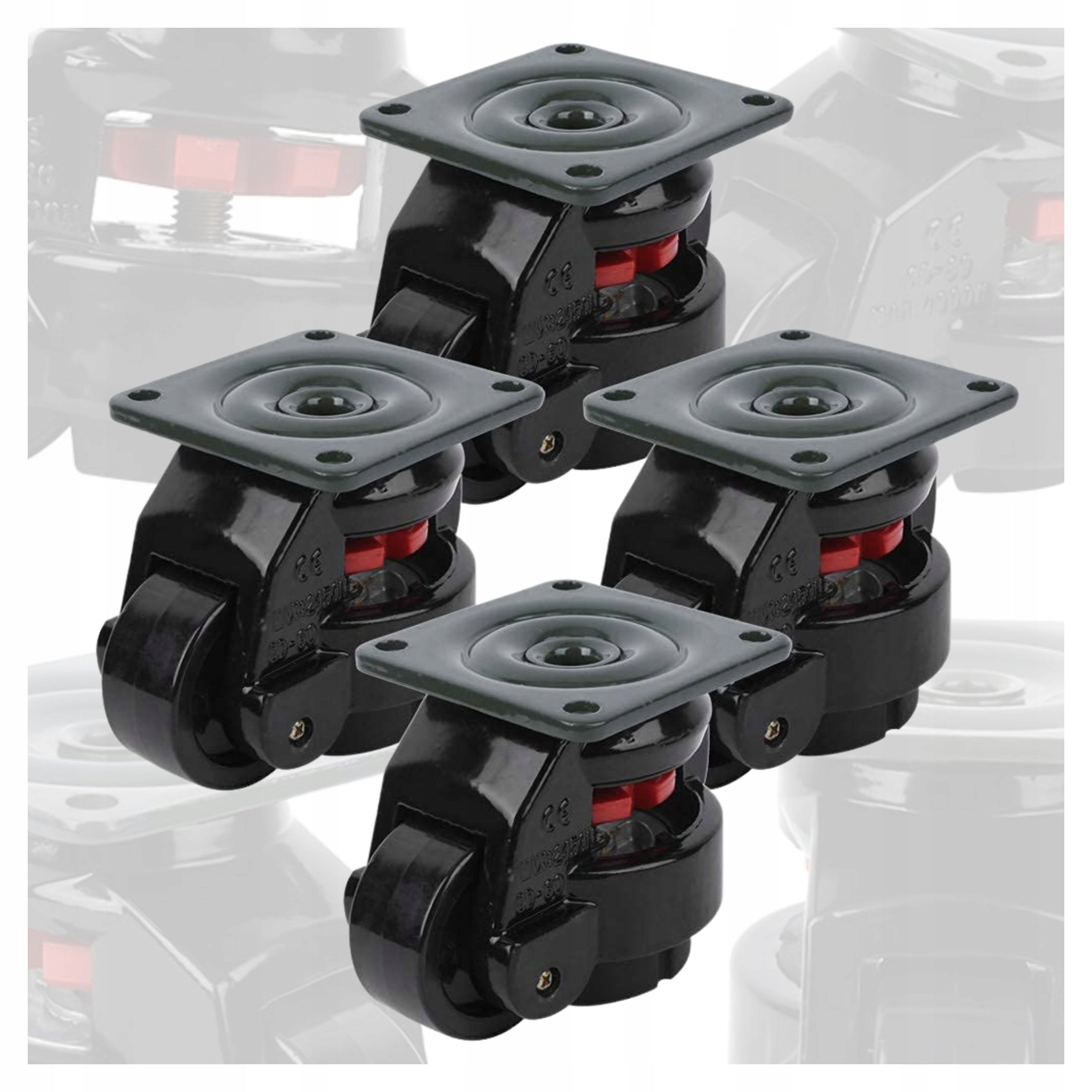 SET OF 4 GD-60F HEIGHT ADJUSTABLE WHEELS FOR WORKBENCHES