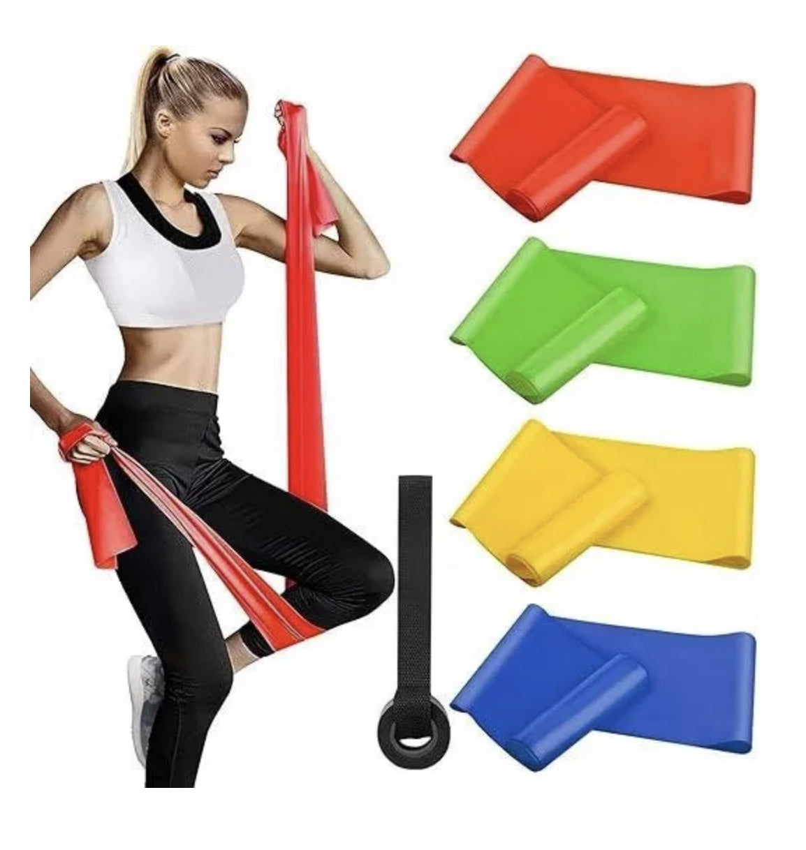 SET OF 4 HEAWAA EXERCISE RUBBERS rubber strong fitness resistance tape