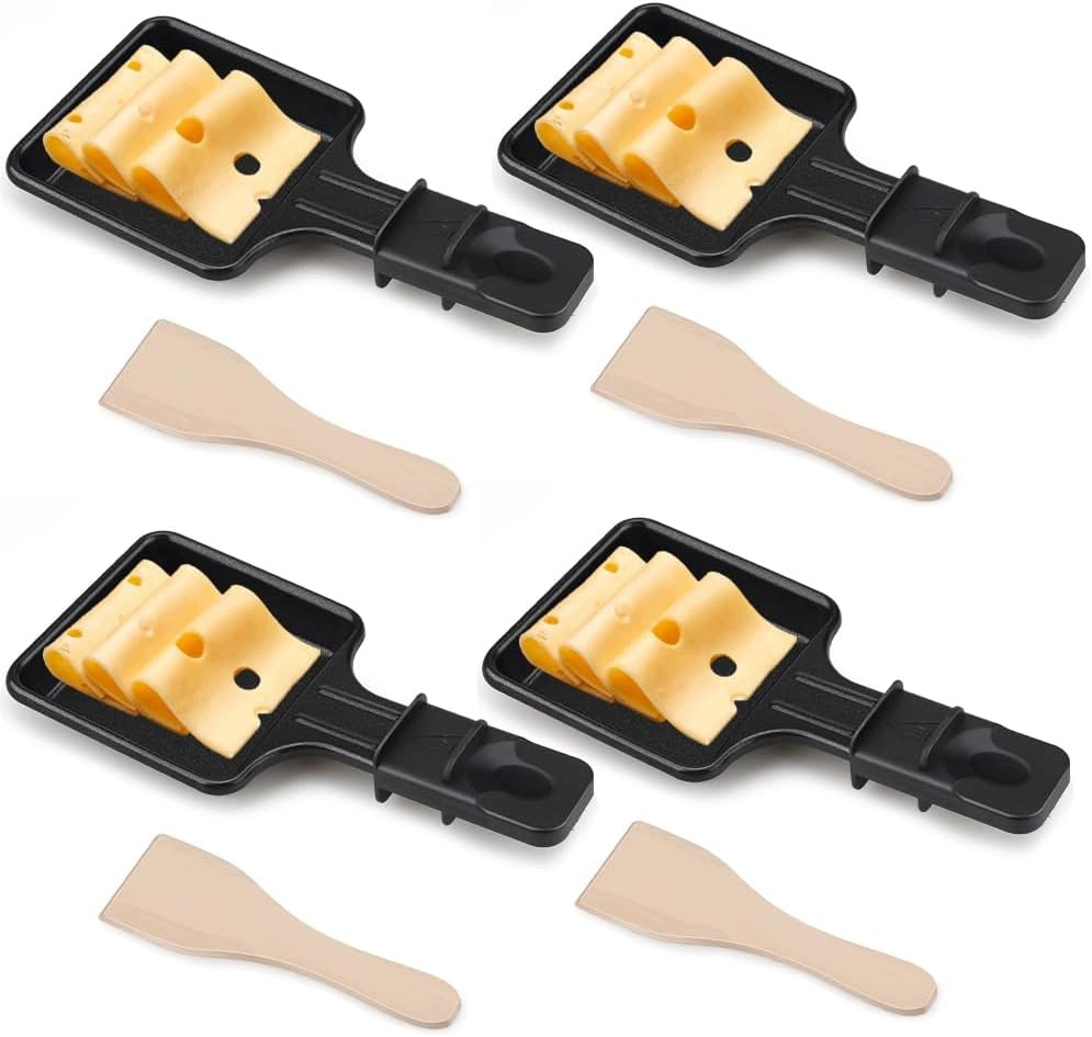 SET OF 4 NONSTICK GRILLING PANS WITH WOODEN BLADES