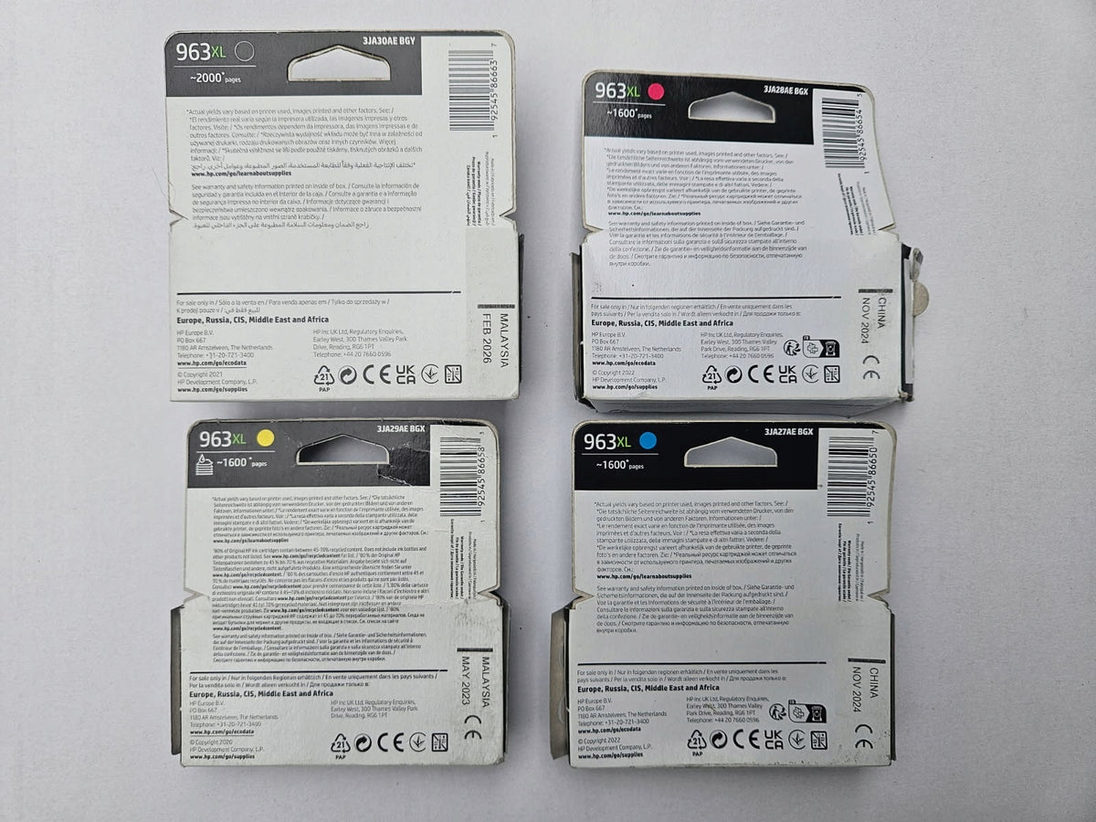 SET OF 4 ORIGINAL INKS HP 963XL 3YP35AE Manufacturer code 3YP35AE