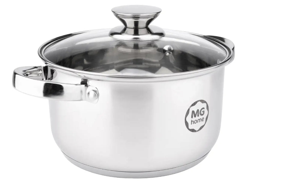 SET OF 4 POTS MG HOME VERSO STEEL SET OF 9 ELEMENTS INOX INDUCTION Line Verso
