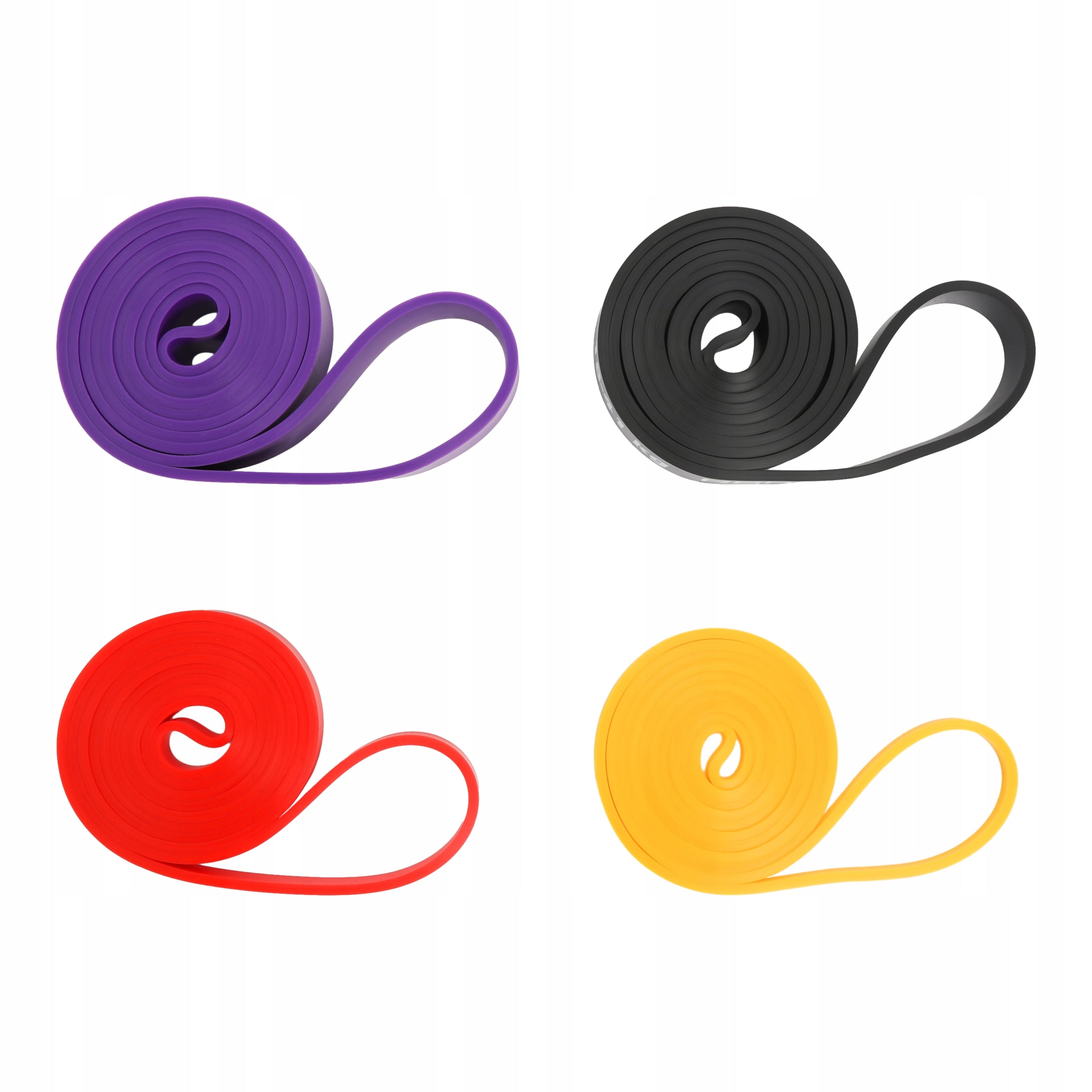 SET OF 4 POWER BAND EXERCISE RUBBERS STRONG RESISTANCE RUBBER FOR FITNESS TRAINING Model ZESTAW 4 GUM DO ĆWICZEŃ POWER BAND DO TRENINGU