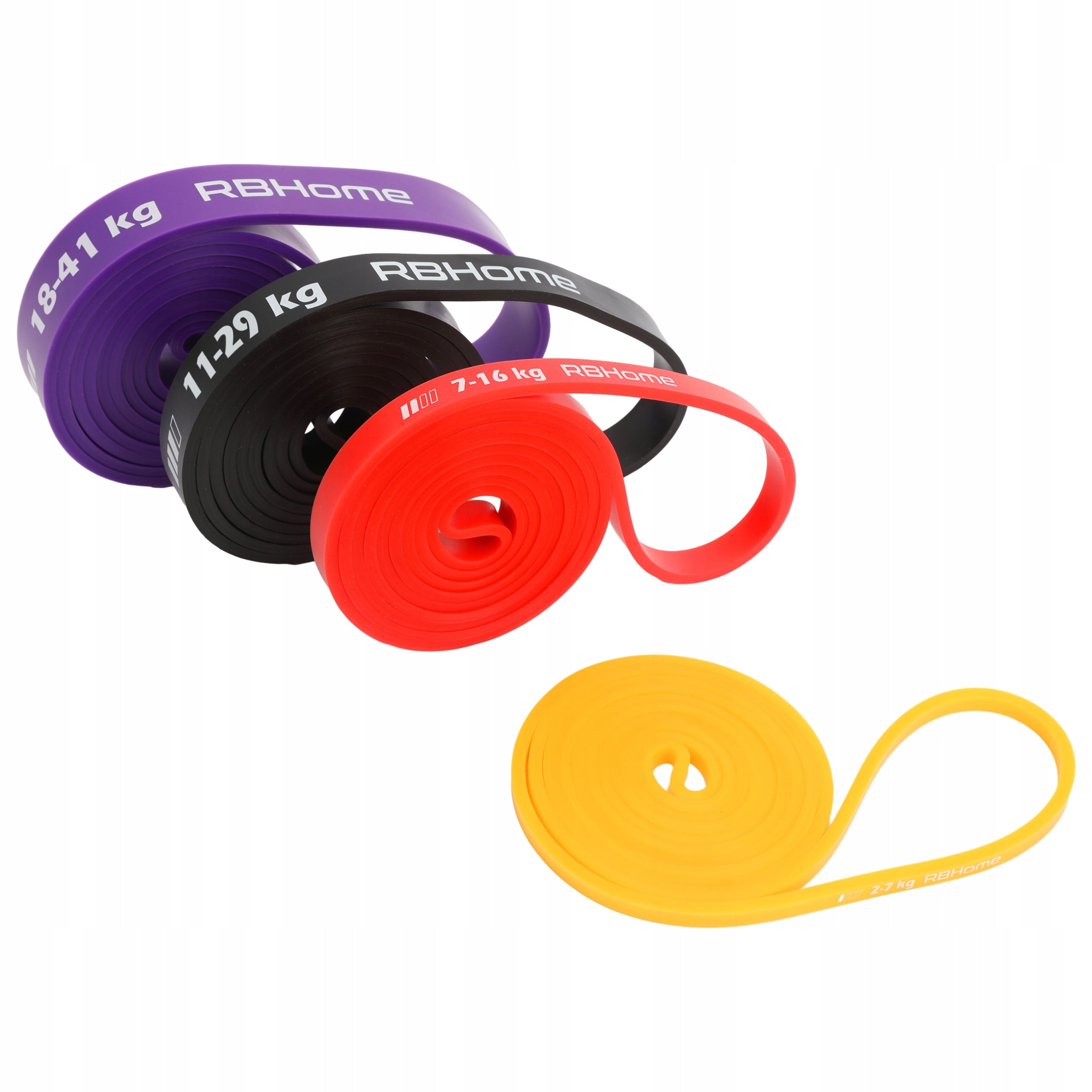 SET OF 4 POWER BAND EXERCISE RUBBERS STRONG RESISTANCE RUBBER FOR FITNESS TRAINING Width 32 mm