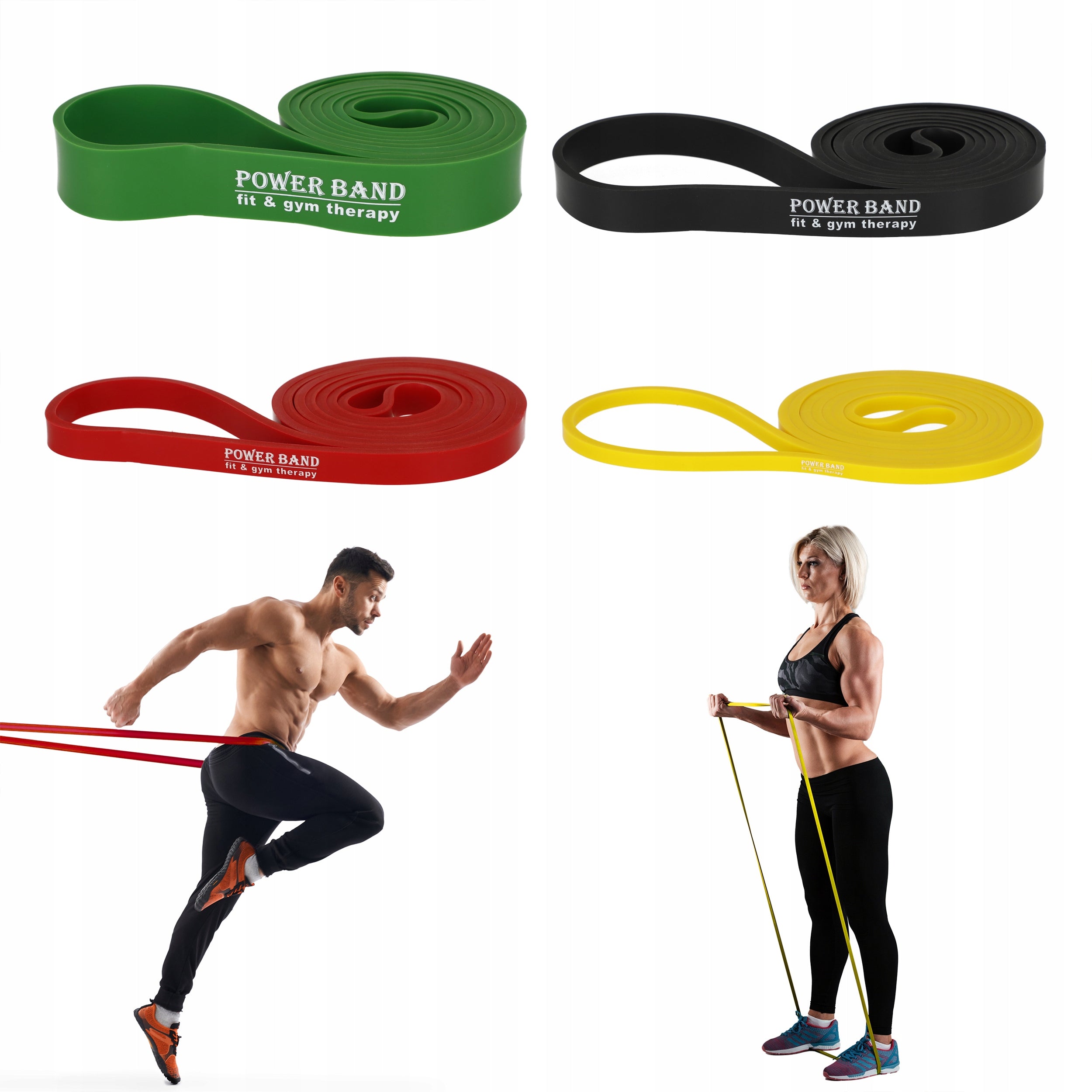 SET OF 4 RESISTANCE EXERCISE RUBBERS POWER BAND Manufacturer code AOMAX