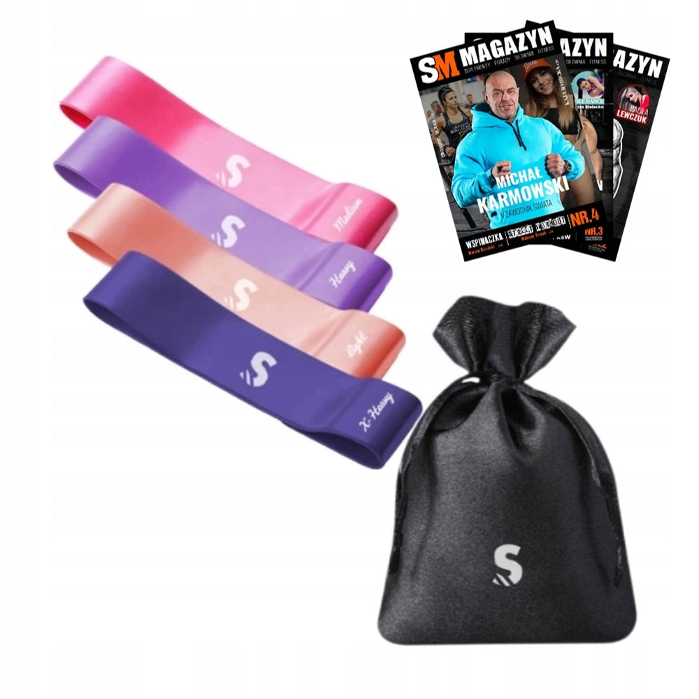 SET OF 4 RESISTANCE RUBBER FITNESS BAND 7-23 kg TRAINING BANDS FITNESS EQUIPMENT