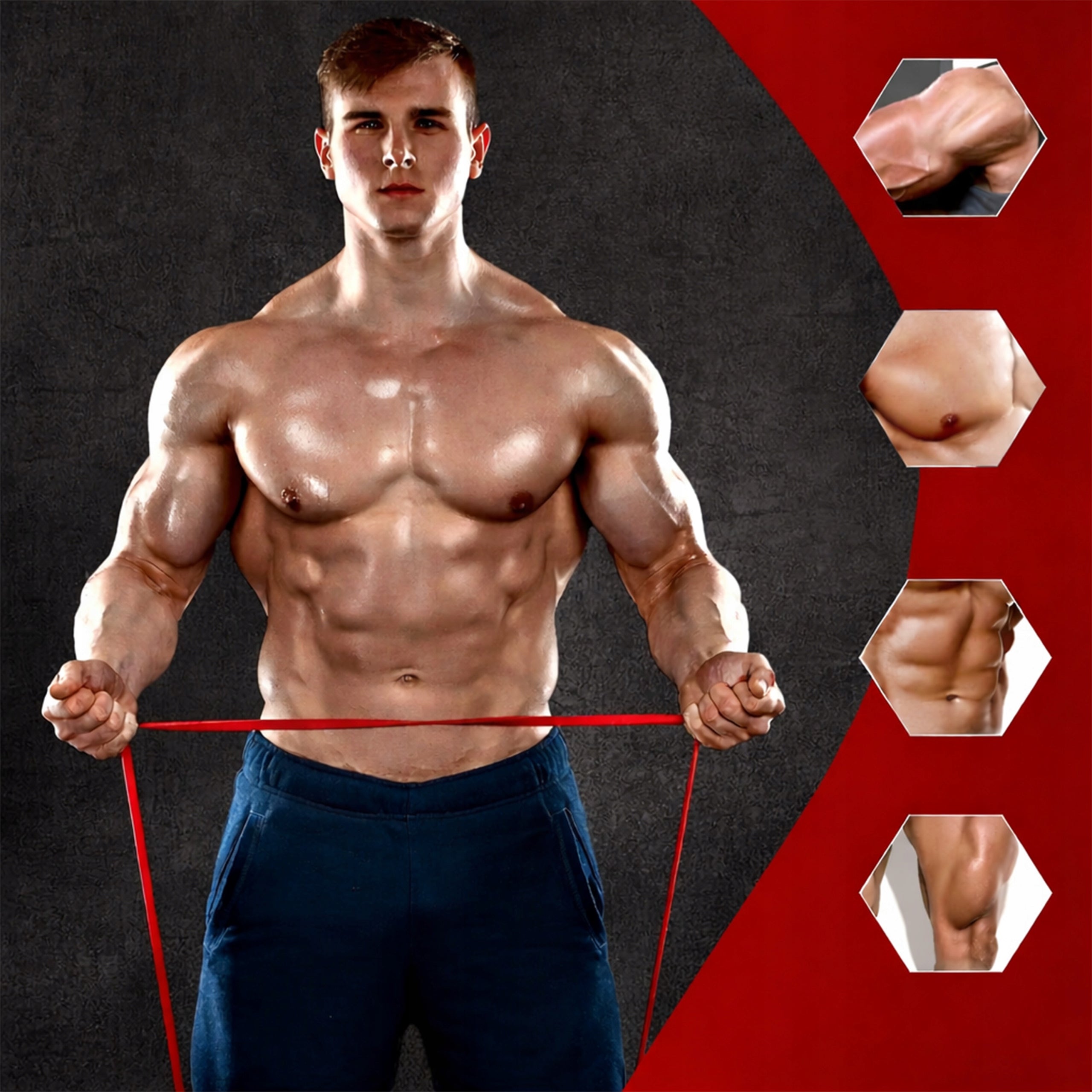 SET OF 4 RUBBERS FOR EXERCISE Fitness + BAG Resistance bands STRONG for XXL Training Packaging status original