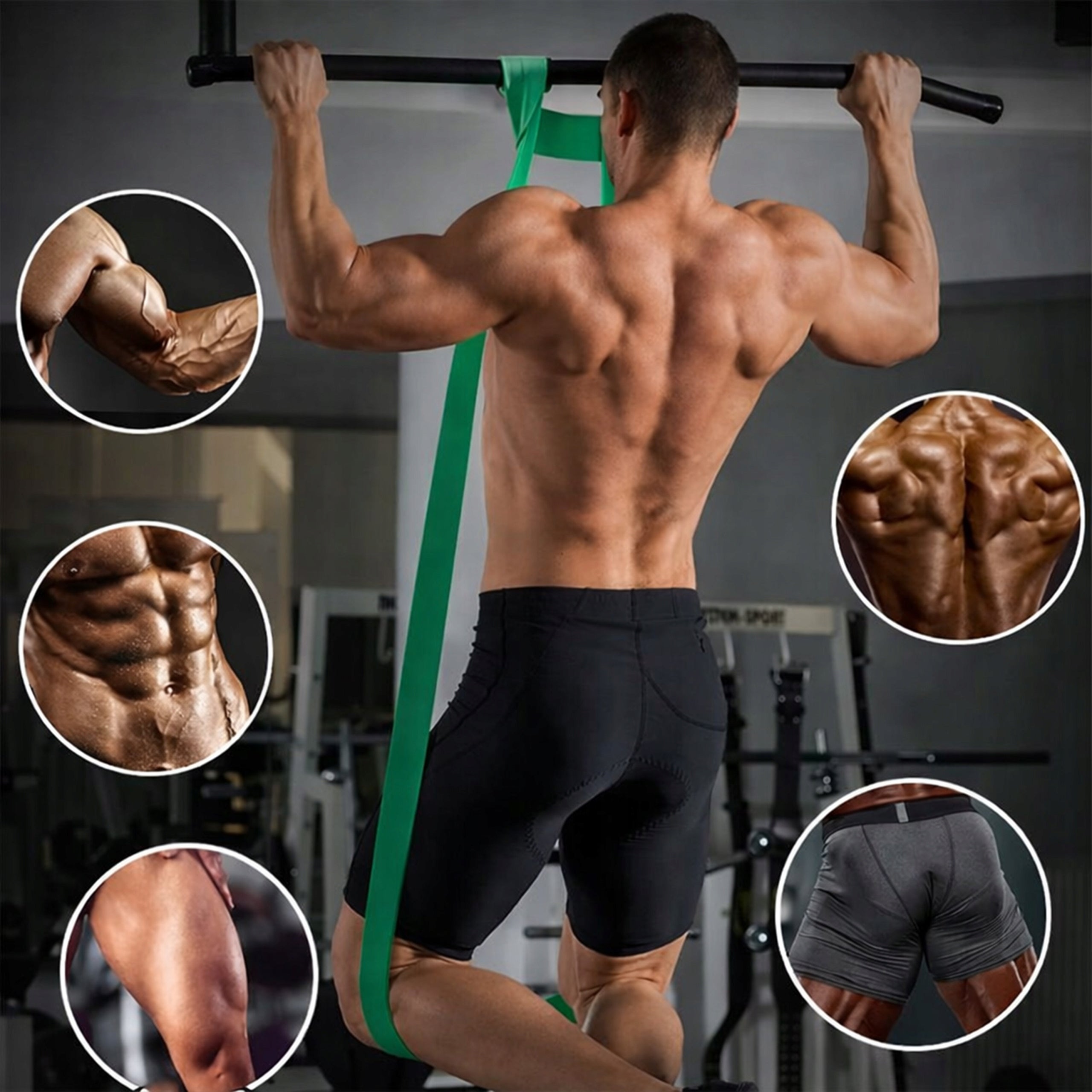 SET OF 4 RUBBERS FOR EXERCISE Fitness + BAG Resistance bands STRONG for XXL Training Width 45 mm