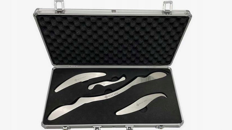 SET OF 4 SOFT TISSUE THERAPY TOOLS IASTM IN CASE ACUS MED Packaging status original