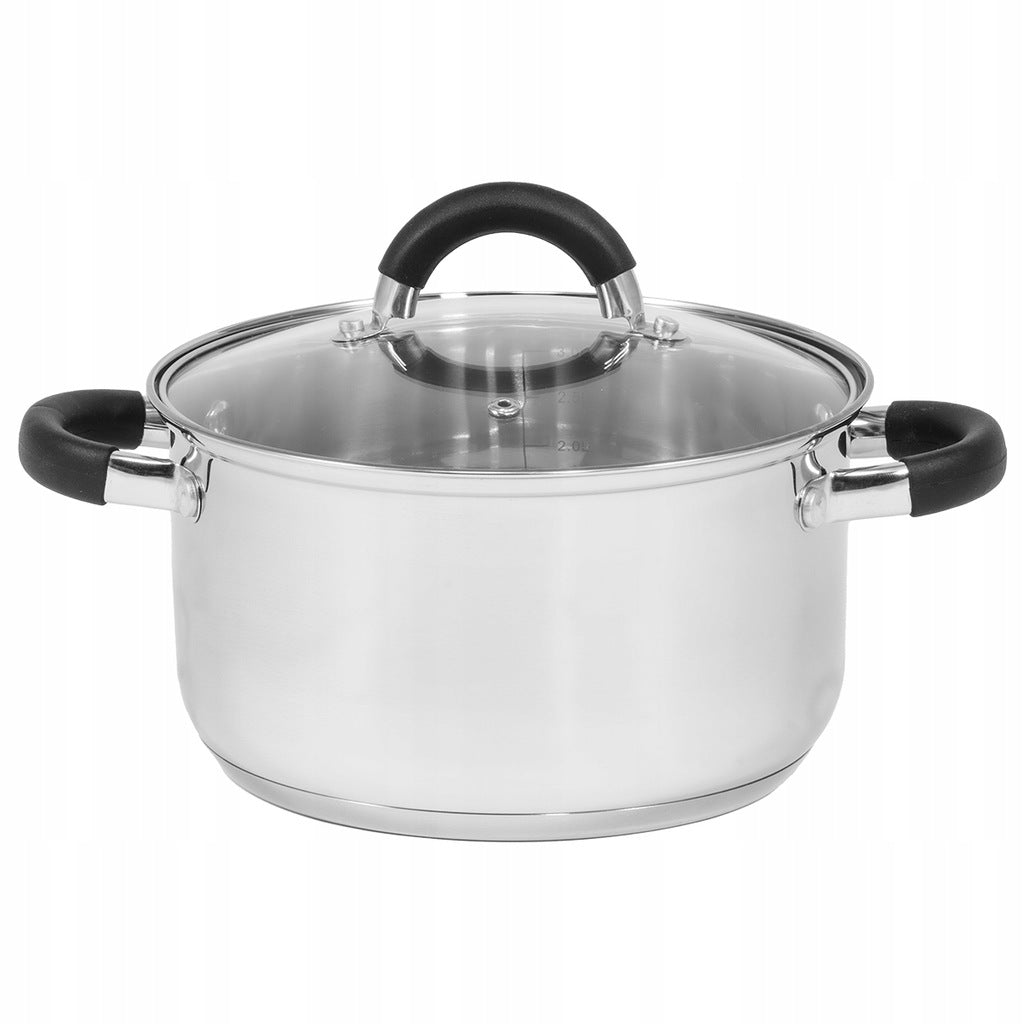 SET OF 4 STAINLESS POTS + COVERS SET OF STEEL POTS INDUCTION GAS Number of items in the set 8
